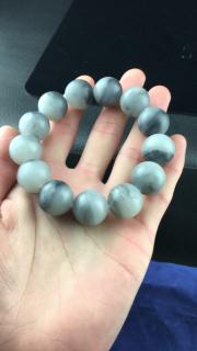 和田玉青花籽料手串16mm