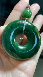 和田玉碧玉猫眼面包圈吊坠